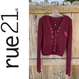 Rue 21 Lacy-Up Sweater Sz XL